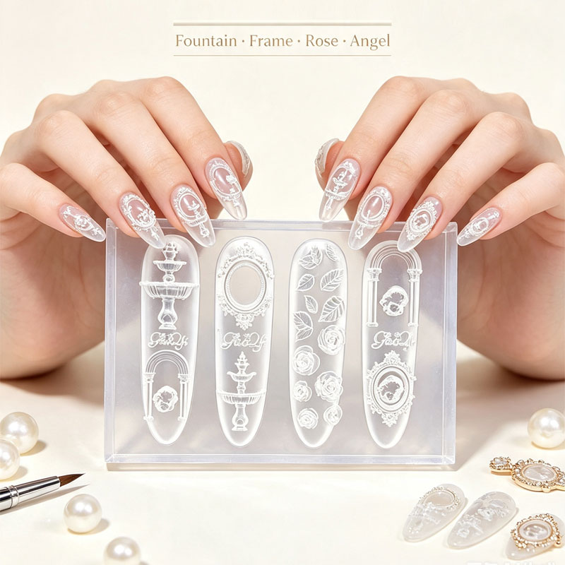 Nail Art Vintage - Stampo in Silicone 3D per Unghie