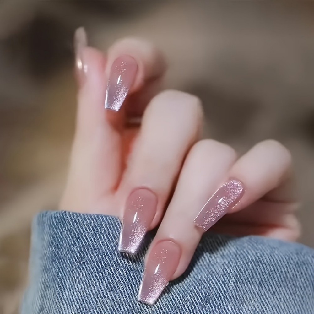 Nail Art Gliter - 24 pz. Unghie Finte Lunghe a