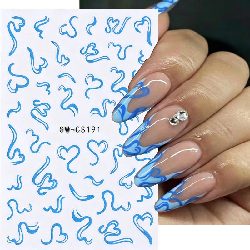 Nail Art Valentines Day - 2 Fogli di Adesivi per Unghie