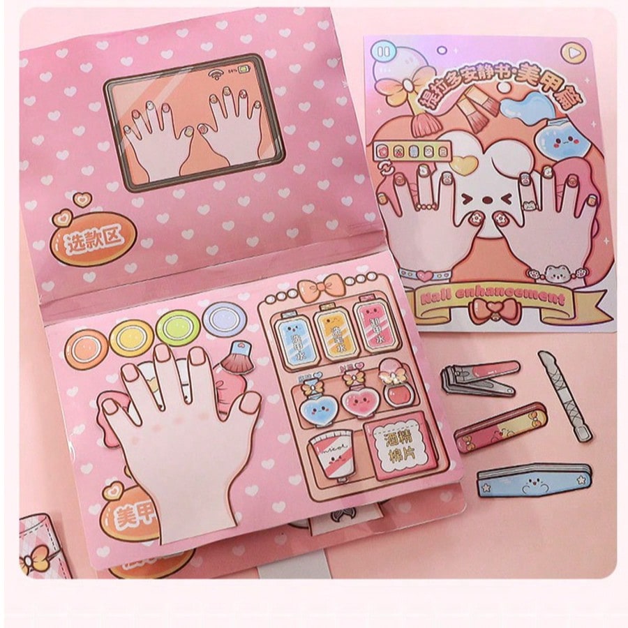 Nail Art Vintage - Libro di Adesivi Rosa per Salone