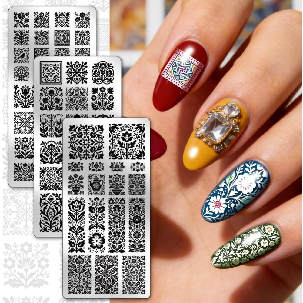 3 pezzi di piastre per stampin - Nail Art Vintage recensione e prezzo