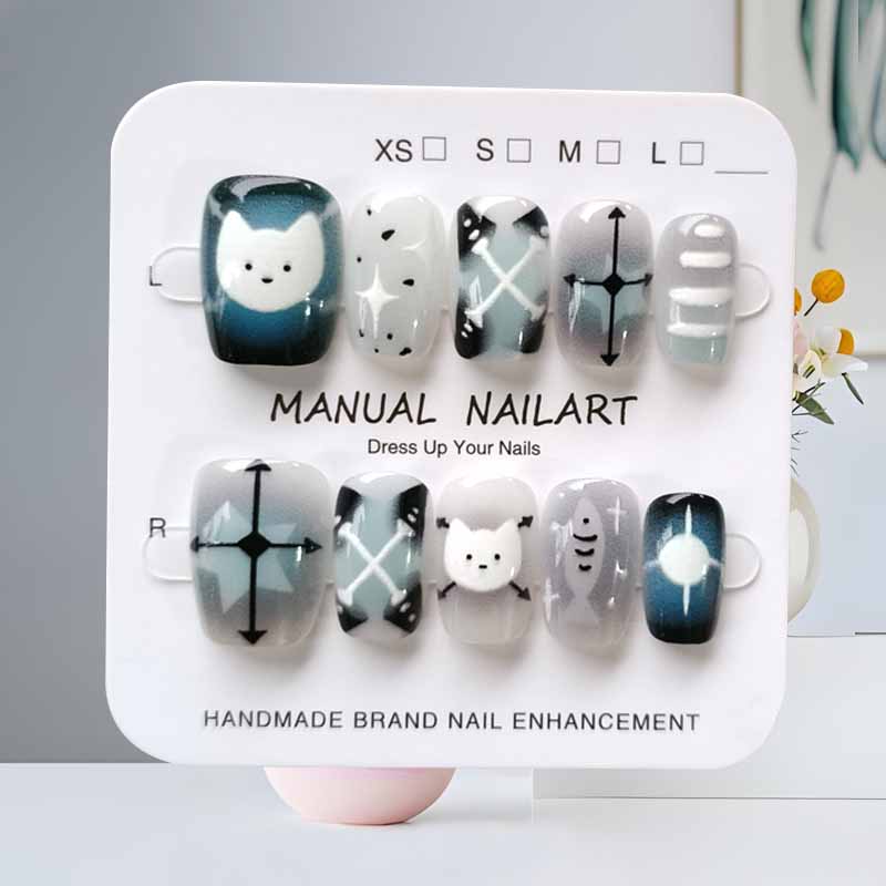 10 pezzi simpatico cartone ani - Nail Art Eye Cat recensione e prezzo