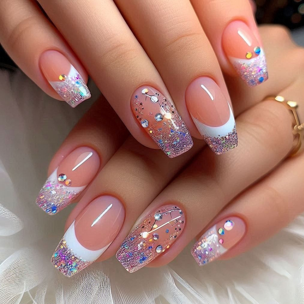 24 pz/set Breve Medio unghie f - Nail Art Gliter recensione e prezzo
