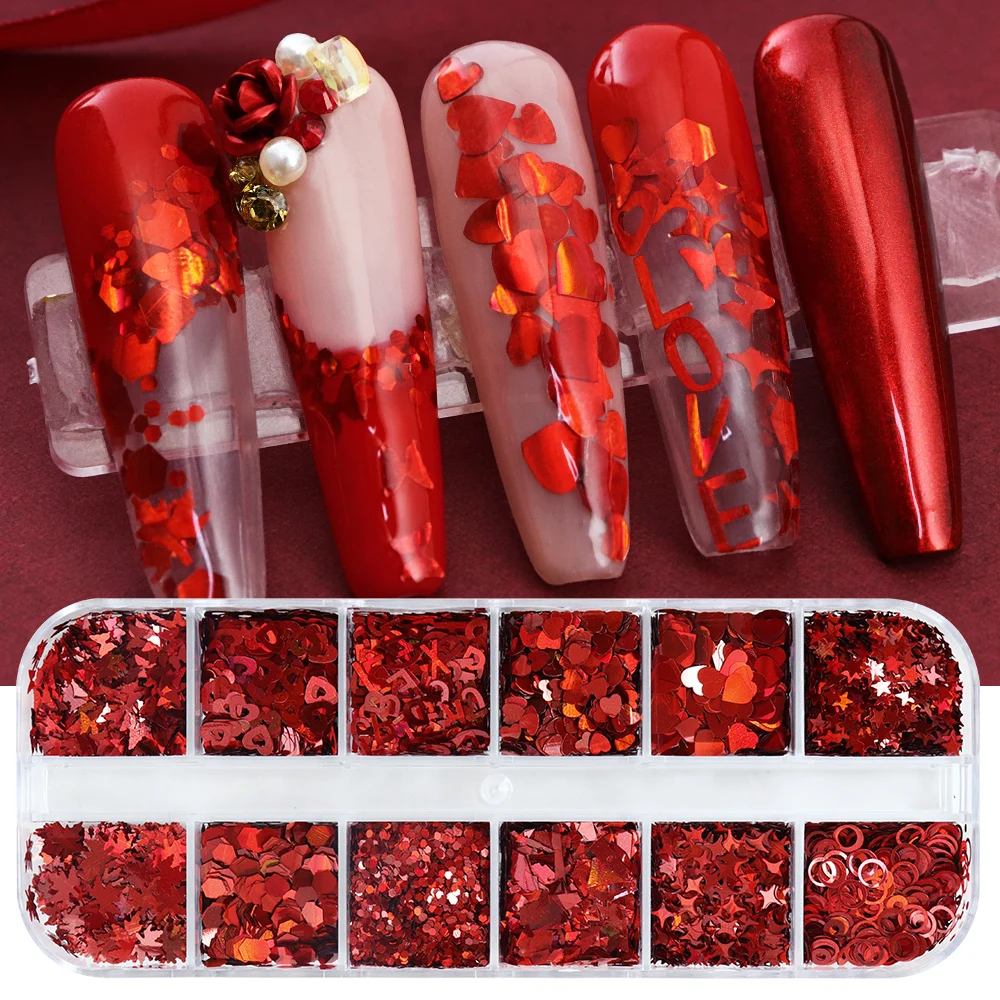Olografico rosso Nail Art Glit - Nail Art Valentines Day recensione e prezzo