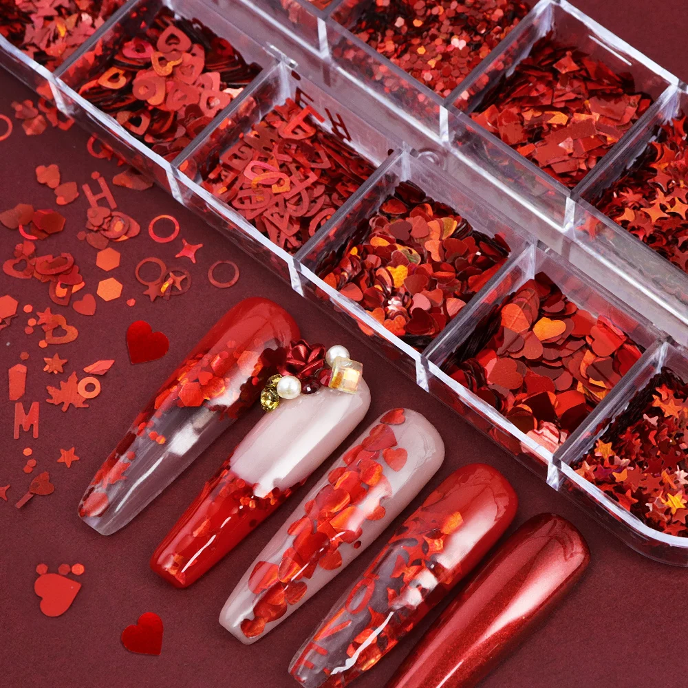 Olografico rosso Nail Art Glit - Nail Art Valentines Day recensione e prezzo