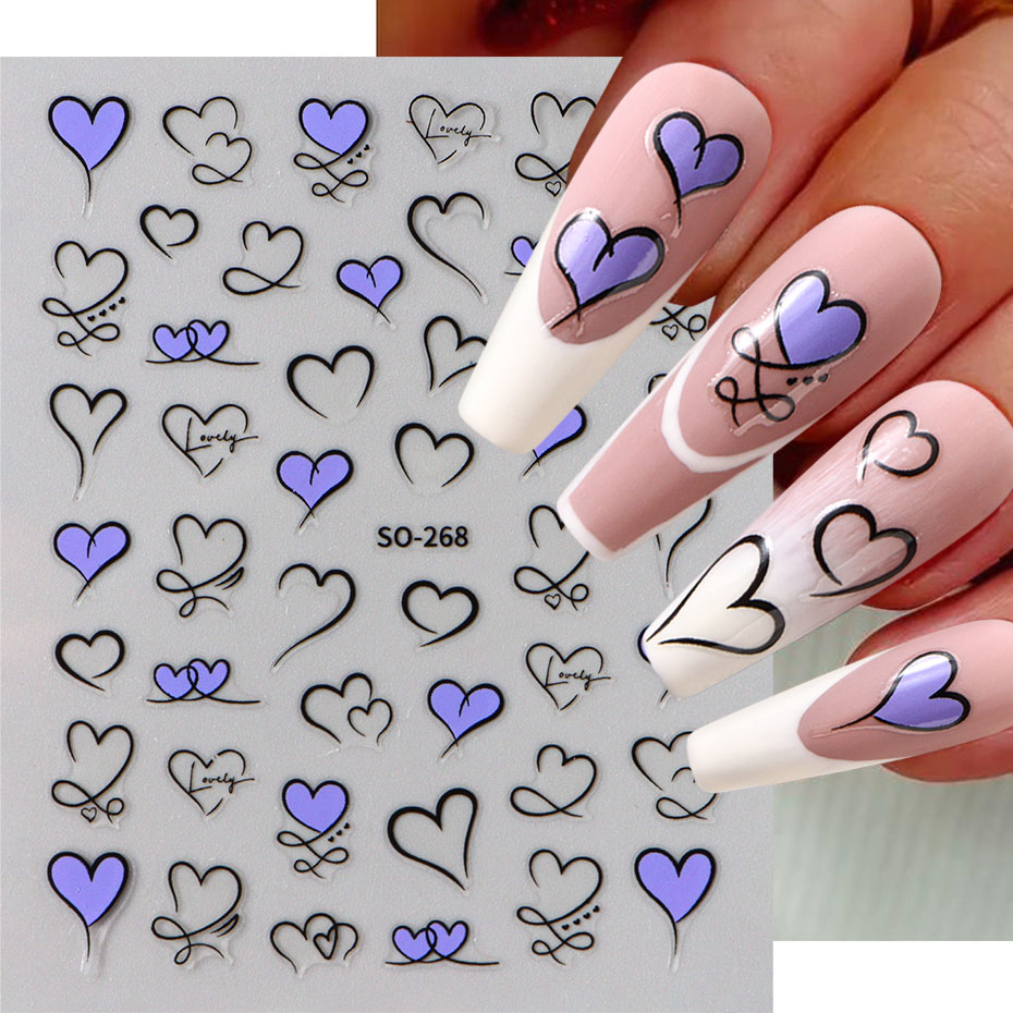 3 pz Y2K Oro Onda Linea Cuore  - Nail Art Valentines Day recensione e prezzo