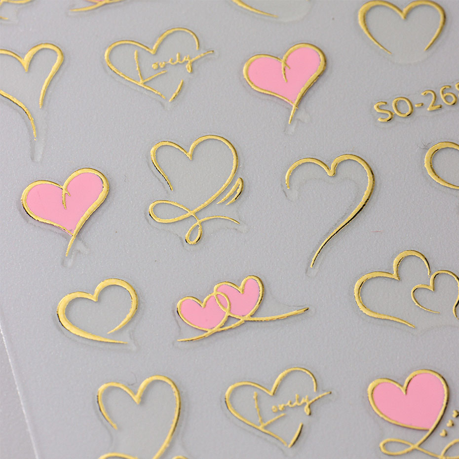 3 pz Y2K Oro Onda Linea Cuore  - Nail Art Valentines Day recensione e prezzo