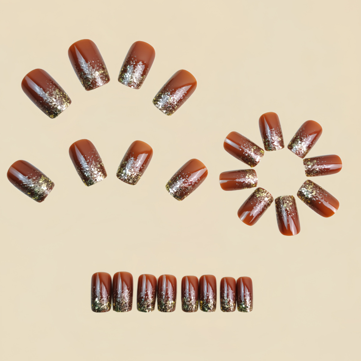 Unghie finte corte medie Sfuma - Nail Art Gliter recensione e prezzo