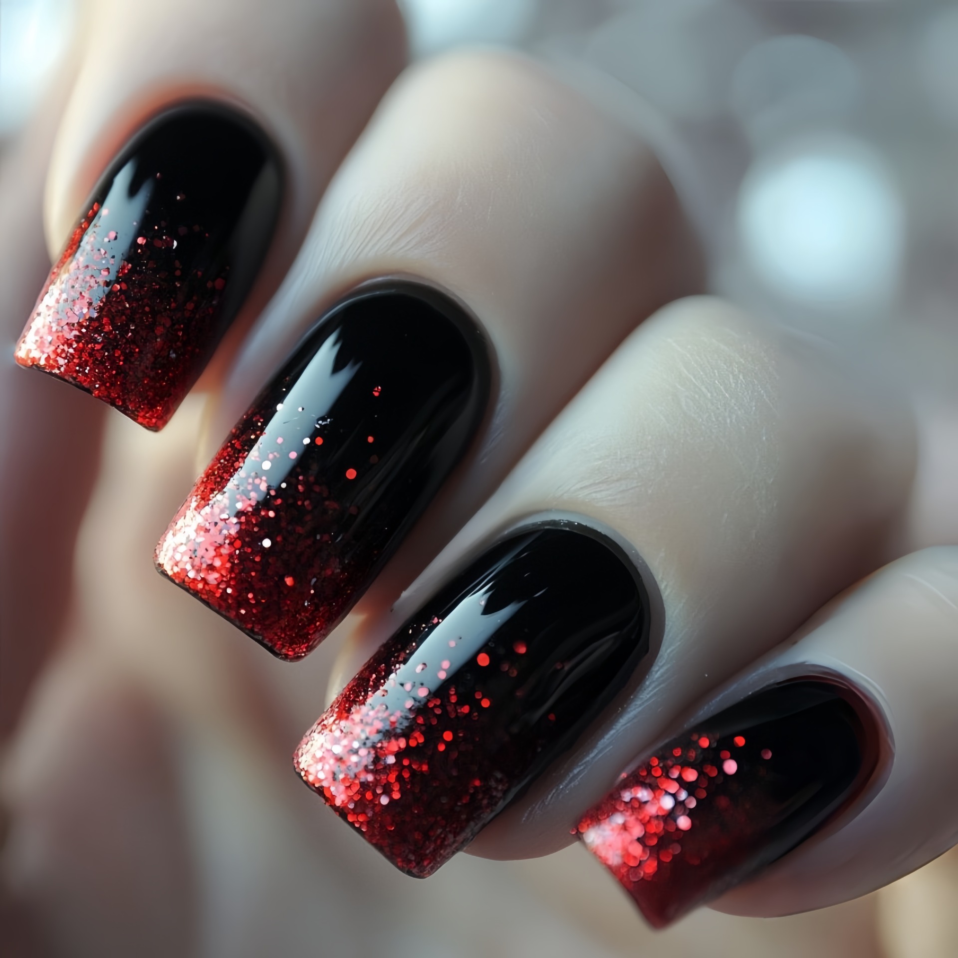 Unghie finte corte medie Sfuma - Nail Art Gliter recensione e prezzo