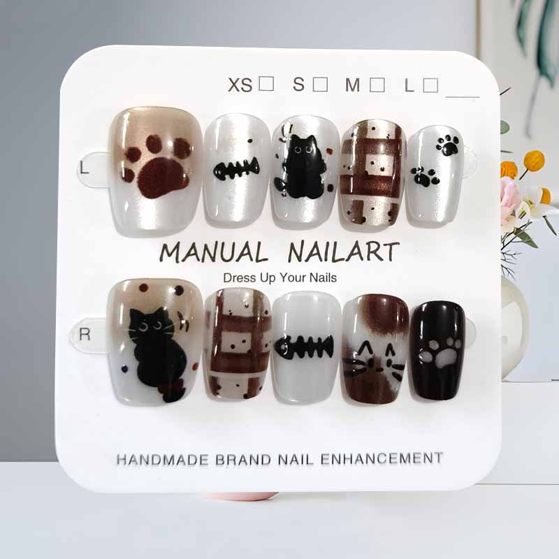 10 pezzi simpatico cartone ani - Nail Art Eye Cat recensione e prezzo